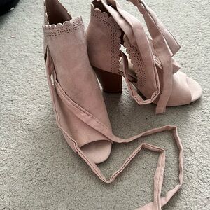 JustFab Blush Heeled Open-Toe Booties --Women's 8